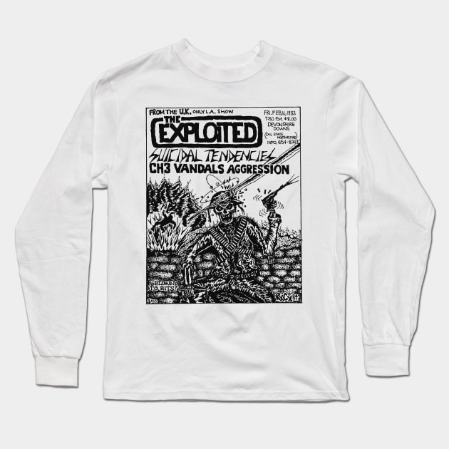 The Exploited / Suicidal Tendencies Punk Flyer Long Sleeve T-Shirt by Punk Flyer Archive